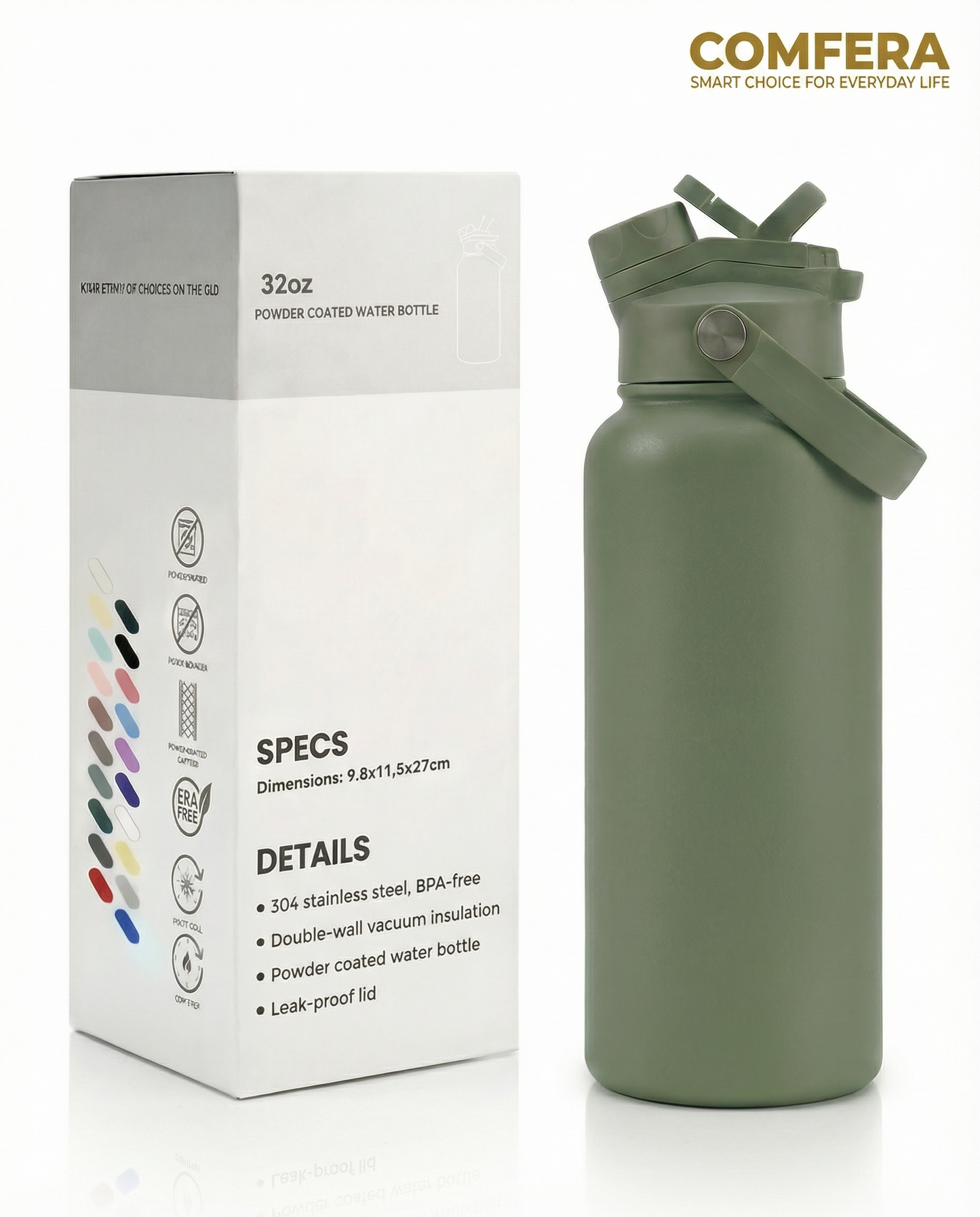 2-in-1 Stainless Steel Insulated Drink Bottle