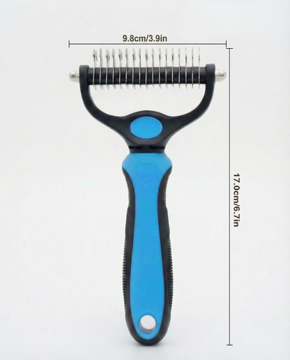 🐾 Double-Sided Pet Grooming Brush – Deshedding & Dematting Tool