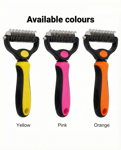🐾 Double-Sided Pet Grooming Brush – Deshedding & Dematting Tool
