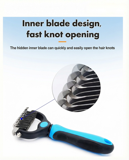 🐾 Double-Sided Pet Grooming Brush – Deshedding & Dematting Tool