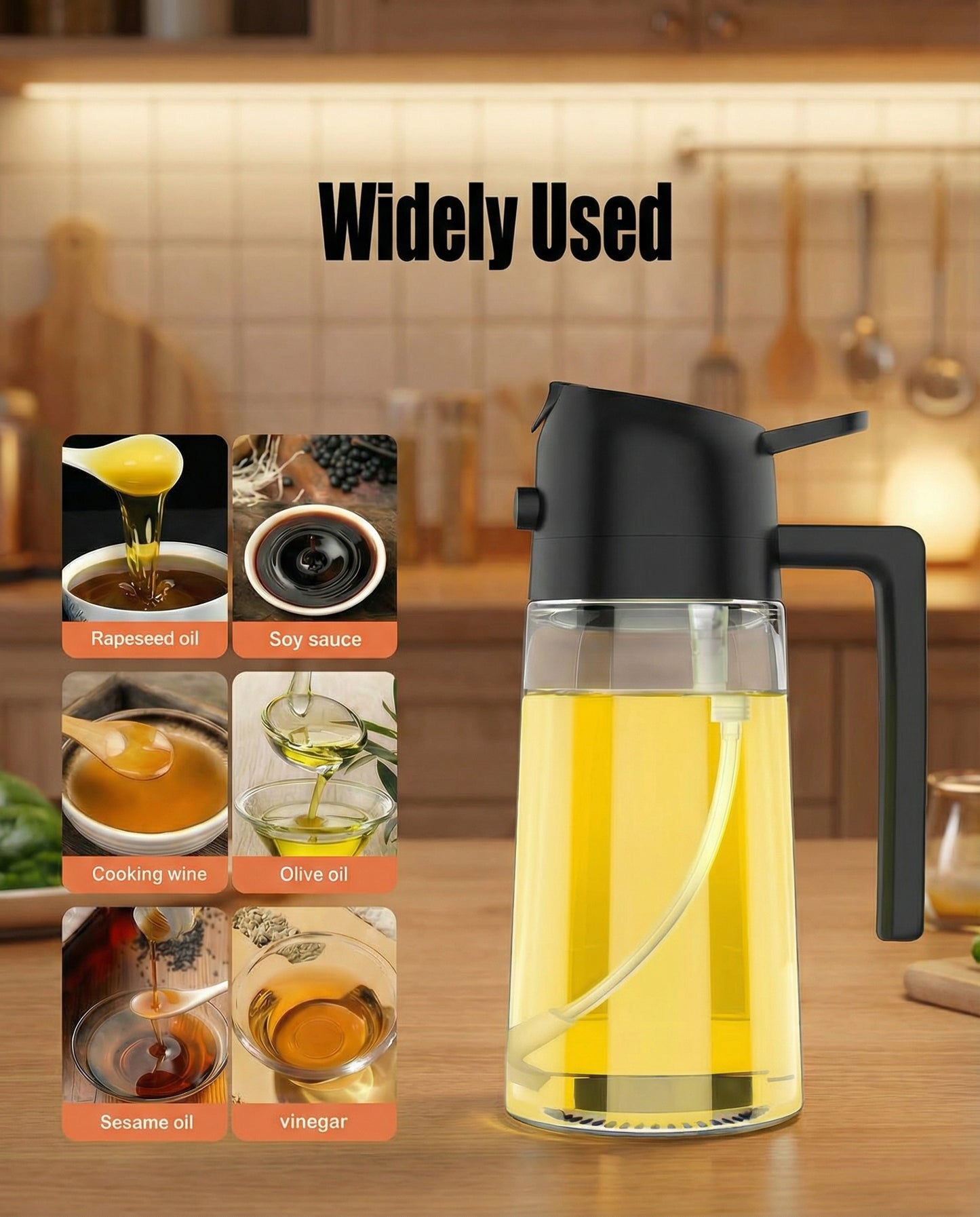 2-in-1 Olive Oil Spray & Dispenser Bottle