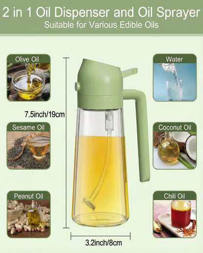 2-in-1 Olive Oil Spray & Dispenser Bottle