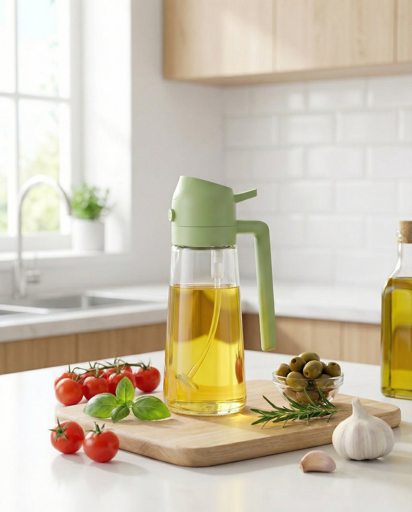 2-in-1 Olive Oil Spray & Dispenser Bottle